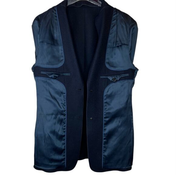 BARABAS Wool Blend Sport Coat Modern Fit in Navy Blue Men's Size Medium - Picture 4 of 10